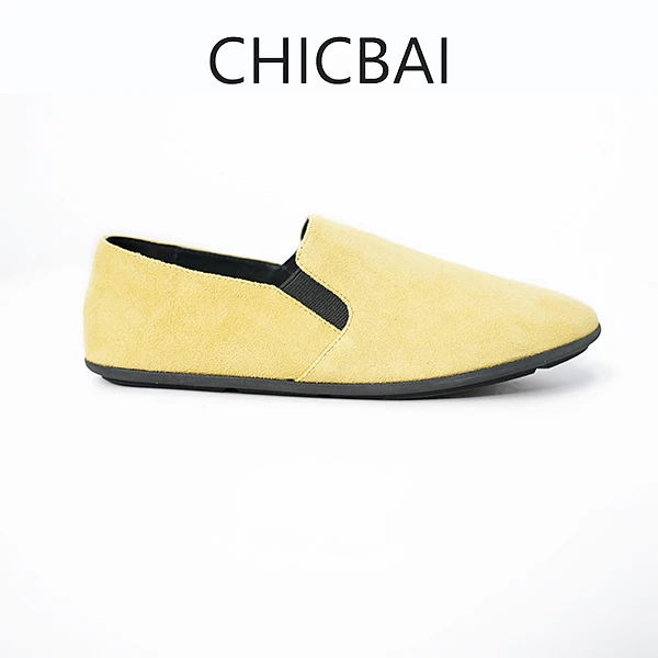 CHICBAI 一脚蹬气质懒人极简牛皮平底休闲豆豆鞋