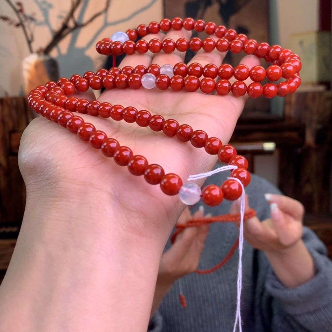 南红玛瑙未镶嵌南红玛瑙锦红108卡7头货