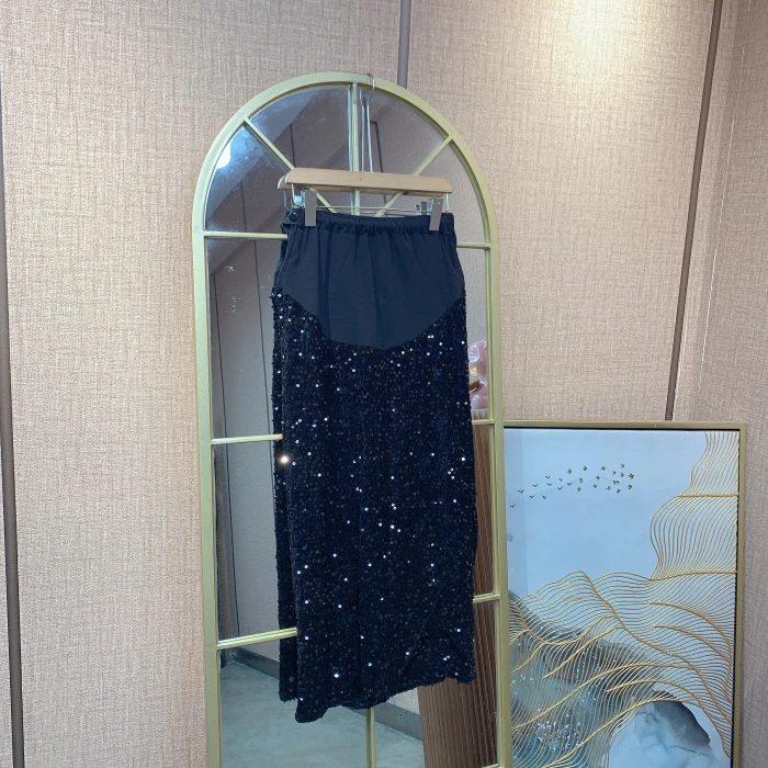 CQ3孕妇黑色半身裙100-130