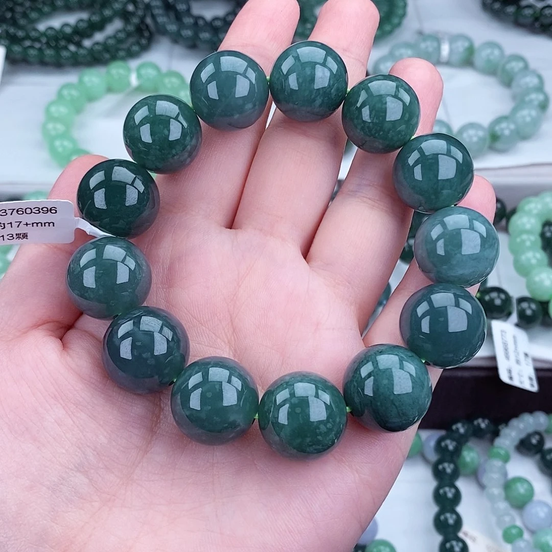 真***心翡翠未镶嵌毛衣链