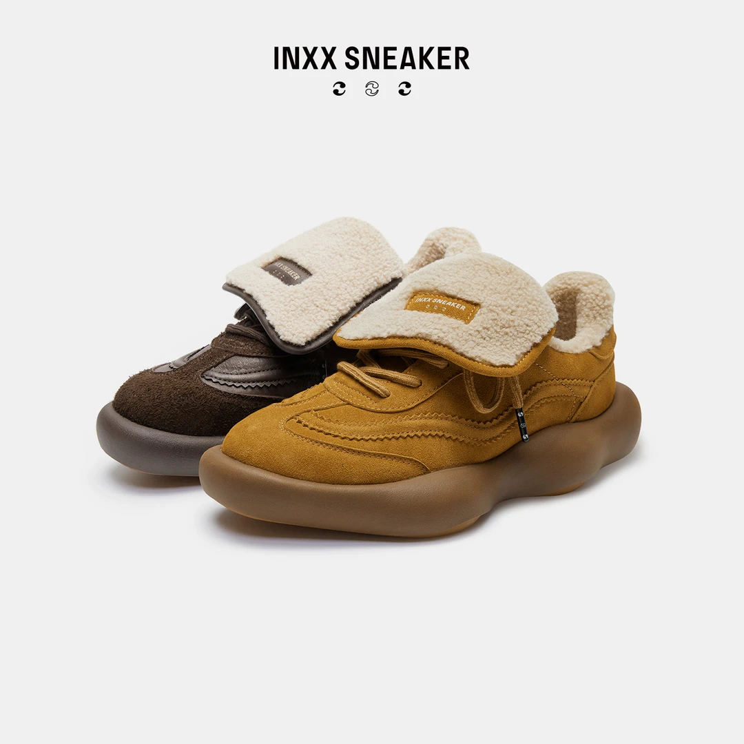 INXX SNEAKER 轻奢鞋子口香糖异型老爹鞋加绒保暖防滑冬季