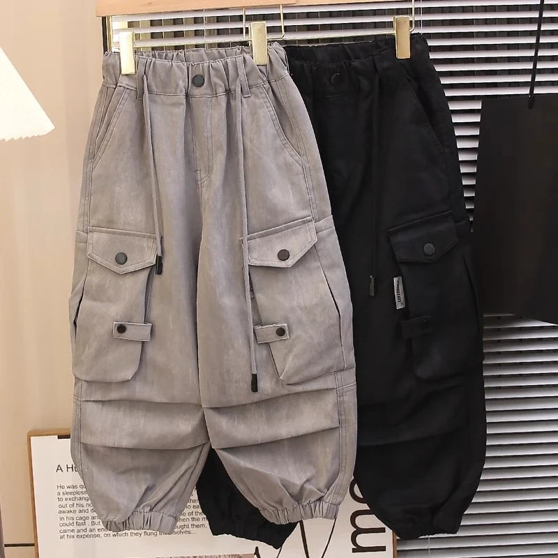 儿童装男童春装工装裤子2025新款休闲长裤春季中大童春秋款男孩潮