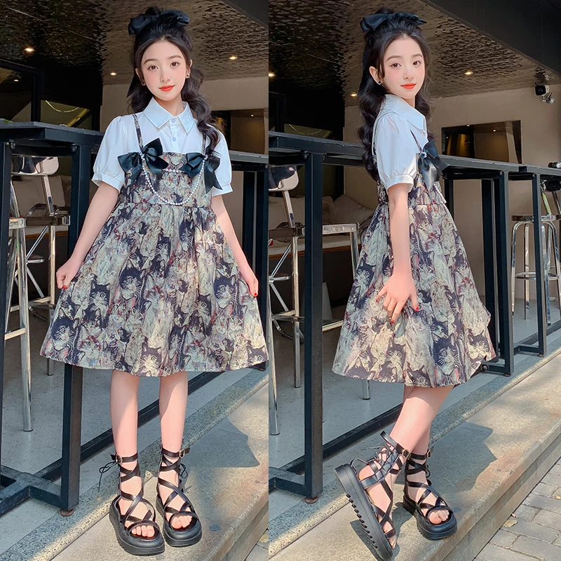 女童连衣裙2025新款夏季洋气儿童韩版裙子中大童夏装薄款公主裙潮