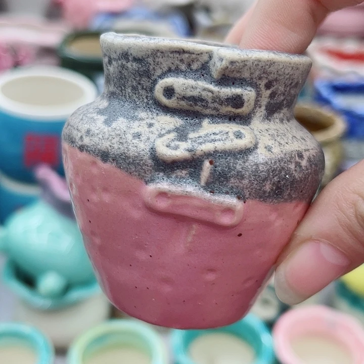 多肉绿植陶瓷花盆9.9包邮，有孔