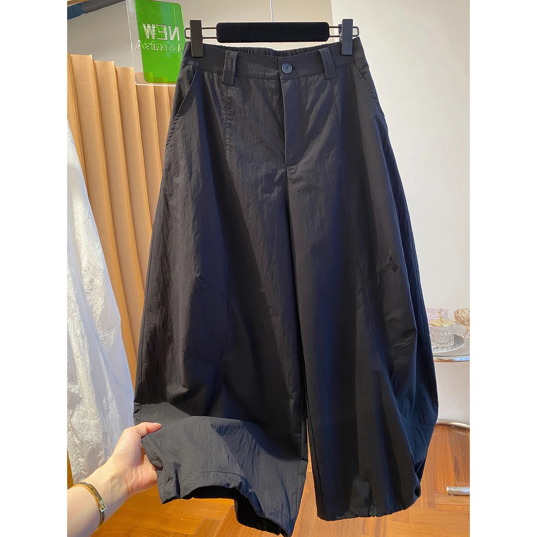 胖mm240斤大码弯刀休闲裤女夏季薄款宽松显瘦气球裤灯笼裤阔腿裤