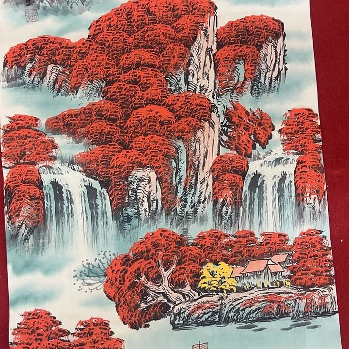 横款国画作品，全场大漏……