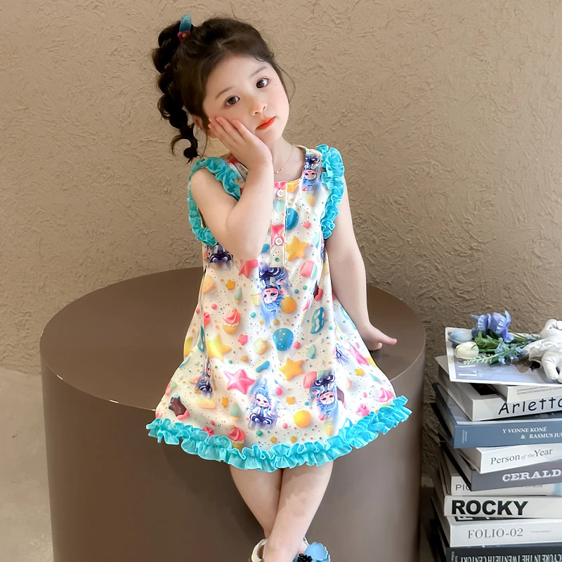 女童夏装连衣裙2025新款哪吒敖丙儿童背心裙宝宝网红炸街棉布裙子