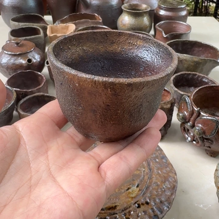 全手工 纯柴裸烧杯子