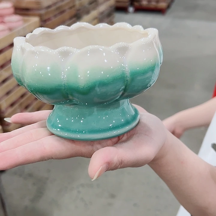 有孔.凑满10元发货多肉陶瓷花盆！