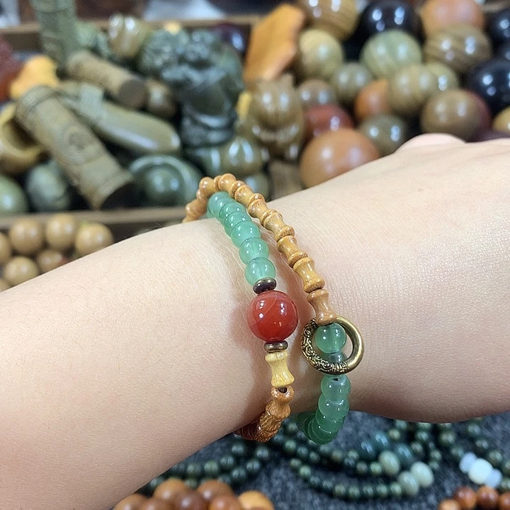 药香黄檀竹节东陵玉双圈手串