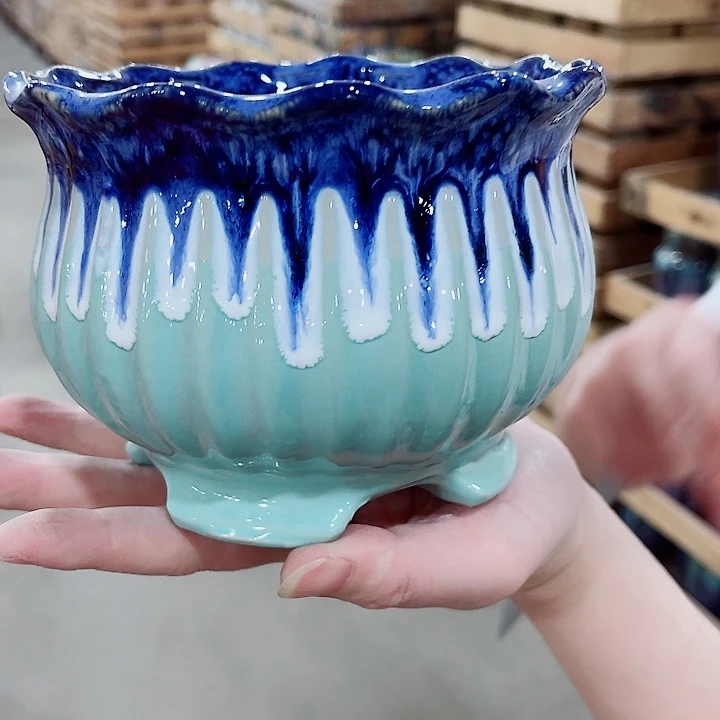 有孔，凑10元包邮陶瓷花盆发货！