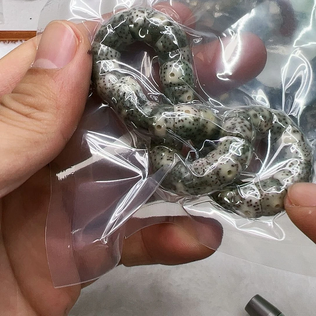 星月菩提手串85荣耀糯冰绿石玉星月菩提单圈猪大肠10