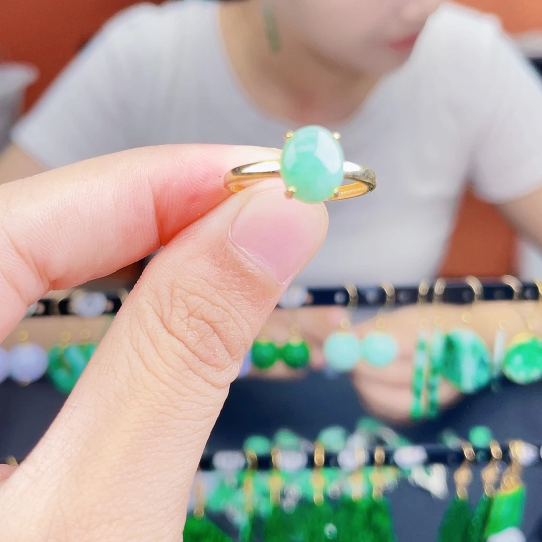 翡翠银S925镶嵌耳饰饰品