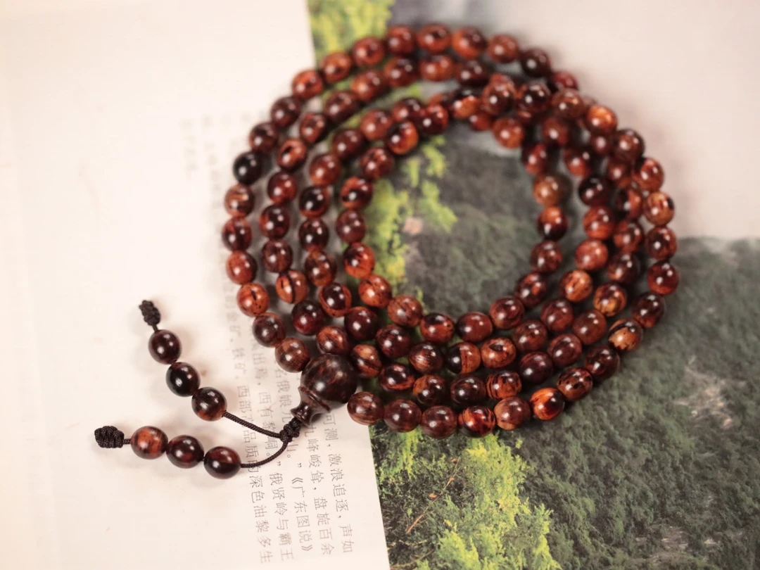 降真香 红降6x6.5x108颗【枣珠】多圈手串多样性随机发一个