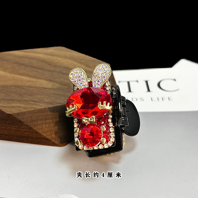 4厘米仿水晶兔子小方夹