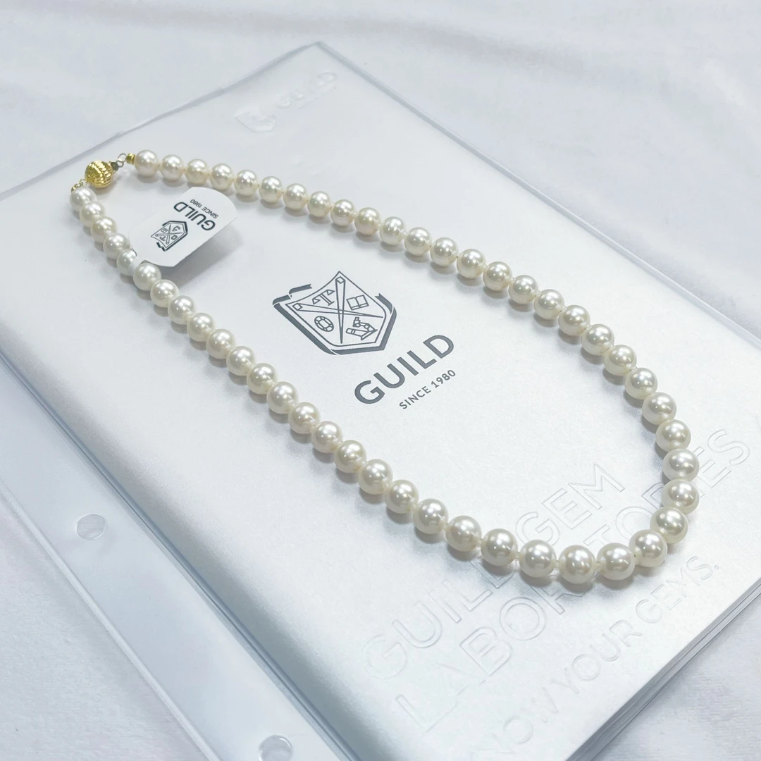 X717【真珠佳人】14K金淡水无核珍珠项链（带吉尔德）7-9mm