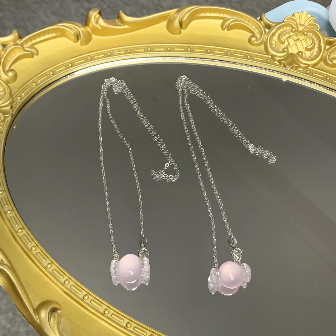 粉水晶糖果 锁骨链项链 多样性发货一件B442