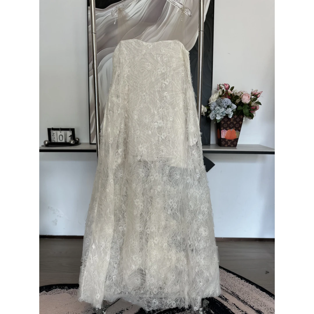 孤品特价F43-白色花朵半裙