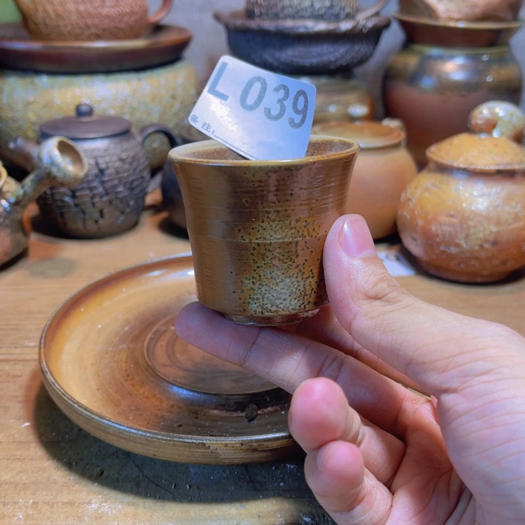 纯手工制作工艺（柴烧）裸烧纯手工制作柴烧杯039