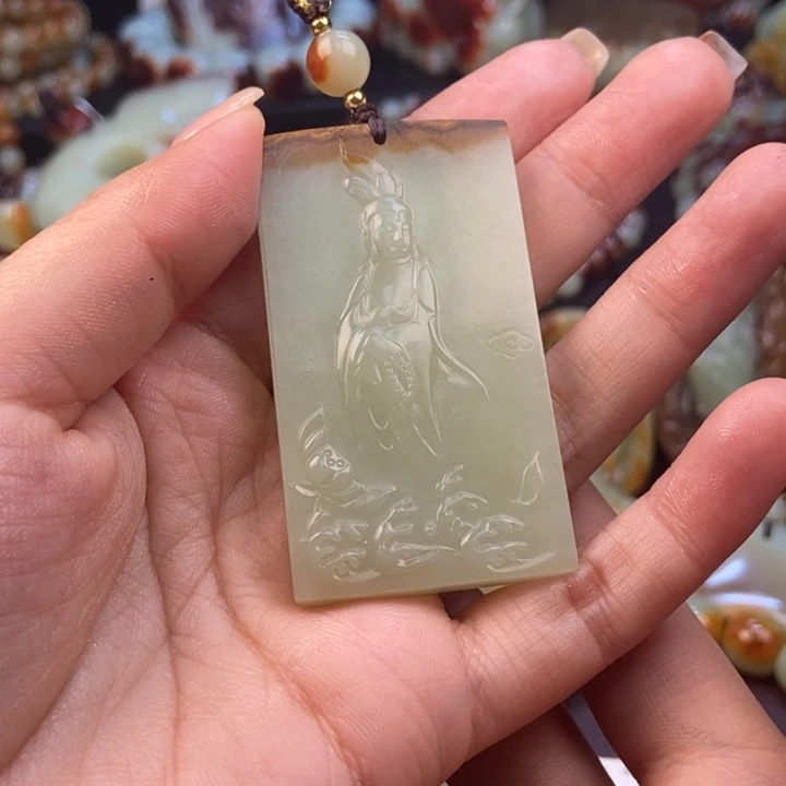 大****岫岩河磨玉（透闪石质玉）未镶嵌挂件