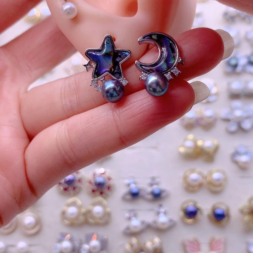 淡水珍珠耳饰合金