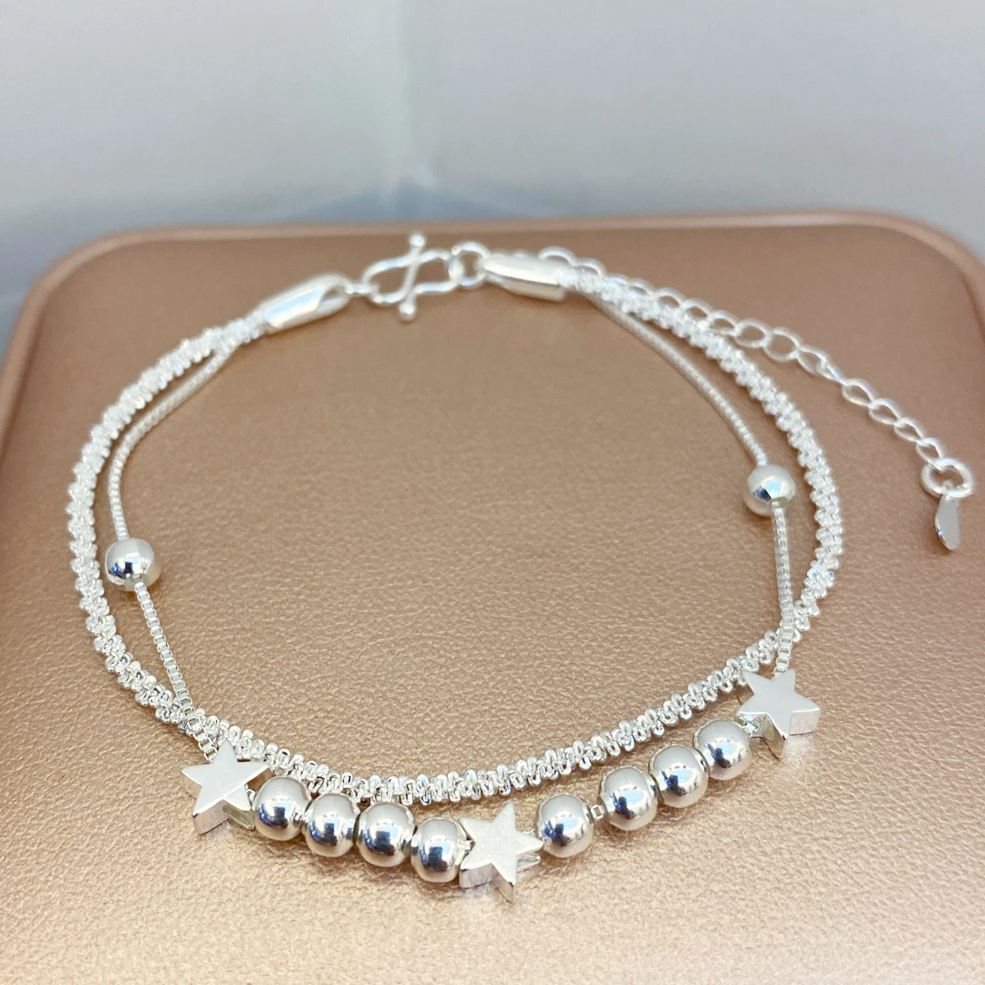 编号74 双层叠戴星星手链 森系女款（无礼盒）