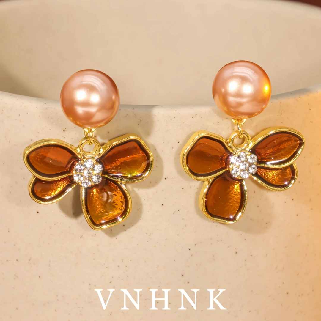 铜合金仿珍珠耳饰 美可儿   G496   金色（6mm）百搭耳环