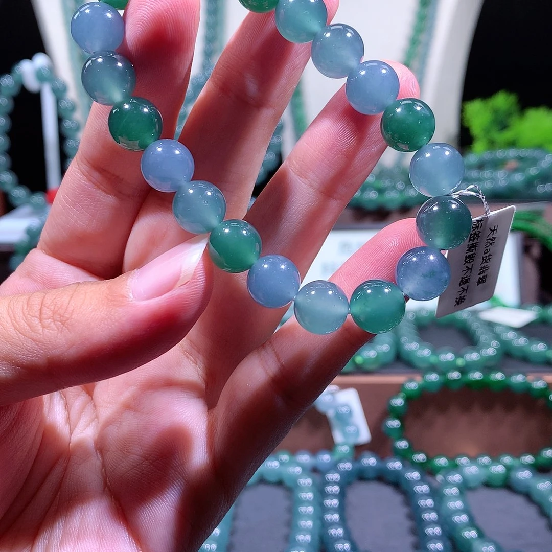 翡翠未镶嵌手链天然a货翡翠手串9.8