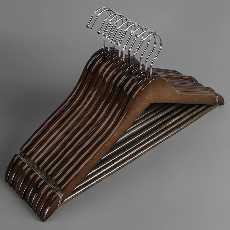 木质衣架家用挂衣实木衣挂复古无痕木头木制服装店衣架子衣柜撑子