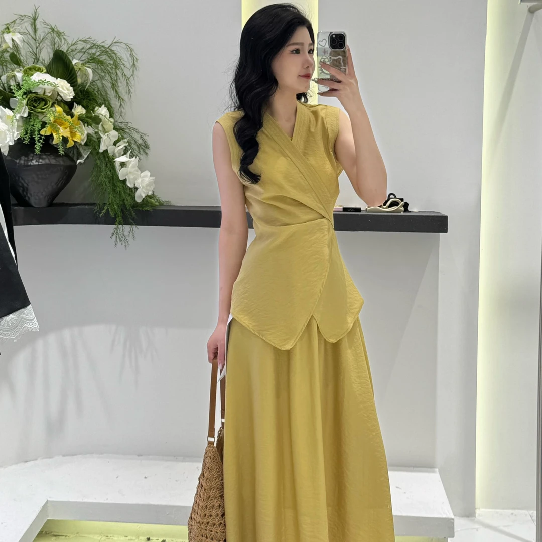 【YI家服饰】轻熟风休闲风复古港风时尚套装长裙女装气质裙子5517