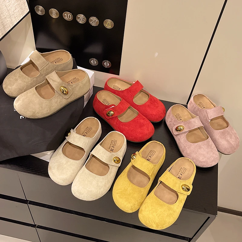 小金豆~~夏季魔术贴勃肯半拖鞋女舒适休闲百搭软底玛丽珍懒人鞋潮