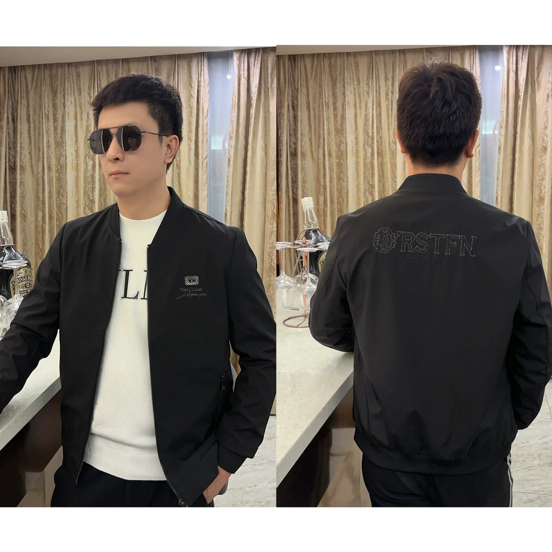 2024秋冬男士新款潮流外套印花轻奢欧货时尚休闲薄夹克1212