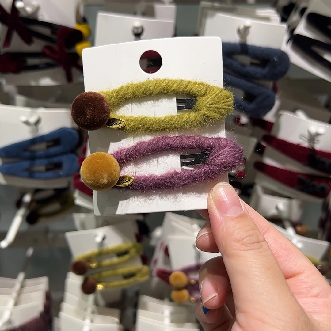 非金属布艺拼色拜拜夹