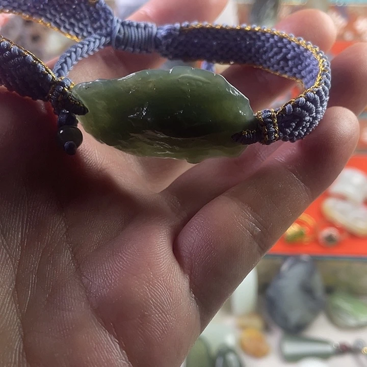 和田玉未镶嵌手链戈壁玉全手工编织手牌