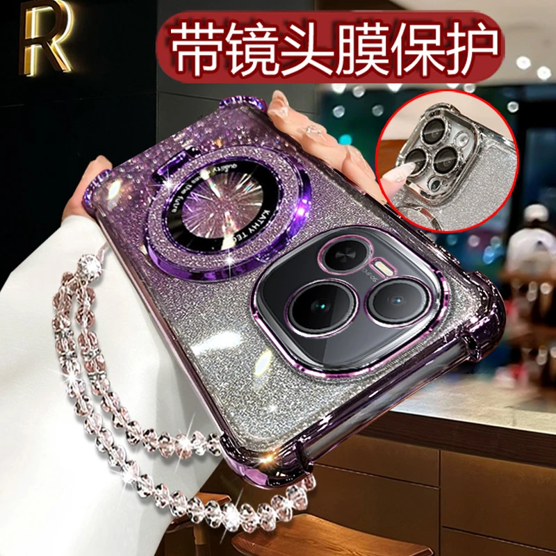 适用荣耀Power手机壳镜头全包5g四角防摔女潮闪DVD-AN80/AN00软壳