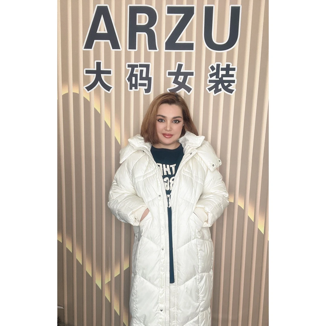 ARZU大码女装宽松长款百搭中长款冬装休闲连帽女款冬季女士羽绒服