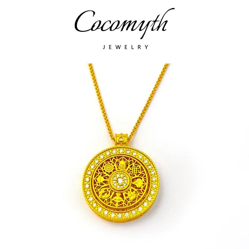 COCOMYTH 可转八宝罗盘铜合金项链J104