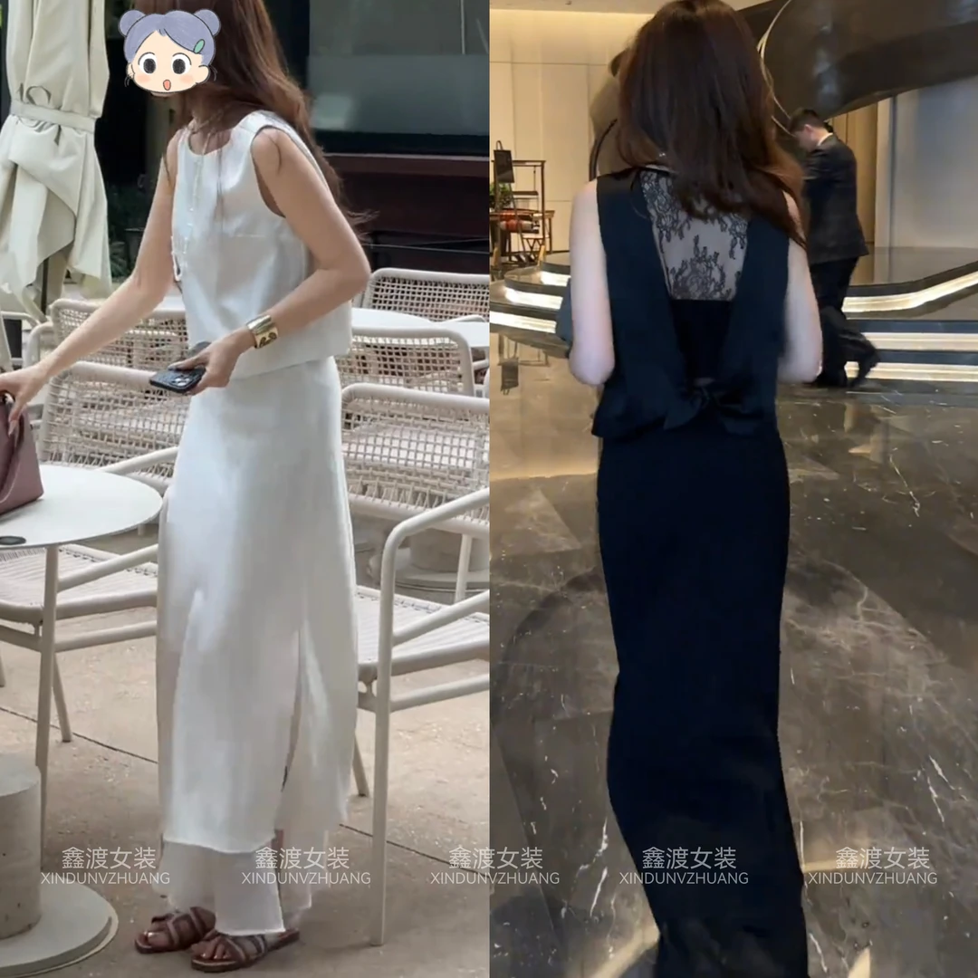 2025夏季新款时尚显瘦气质女士网红洋气两件套百搭款D21411