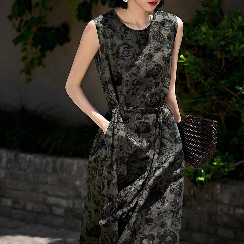 真丝花萝提花缎 桑蚕丝连衣裙/上衣/半裙/裤子套装 夏季高端女装