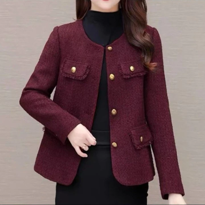 小香风高级感短款外套女春季2025春季新款时尚名媛气质粗花呢上衣