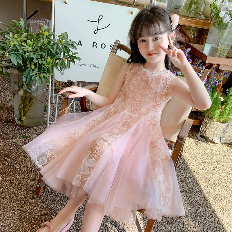 FAVMARTHA女童连衣裙夏款2025新款儿童夏季洋气宝宝背心公主裙女