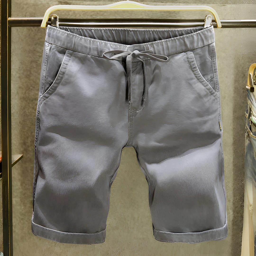 GS高级感碳灰色休闲短裤男潮牌口袋百搭中裤夏季薄款松紧腰五分裤