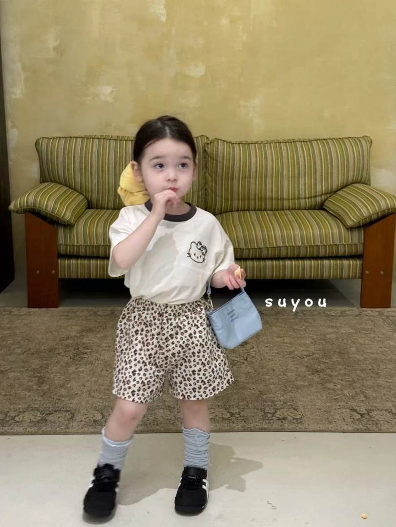 【Suyou】25夏～豹纹KT短袖+豹纹短裤662074