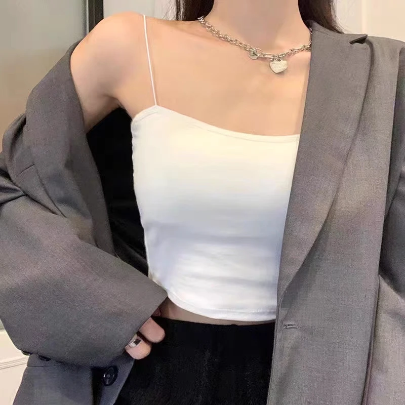 简约春夏性感风纯色运动吊带背心韩版外穿美背无钢圈