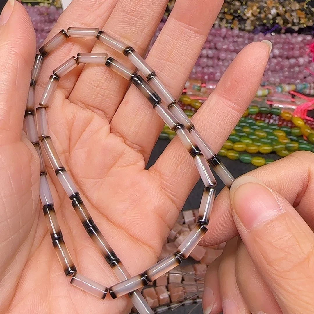 玛瑙/玉髓合金珠宝半成品玛瑙一线3-10mm一条