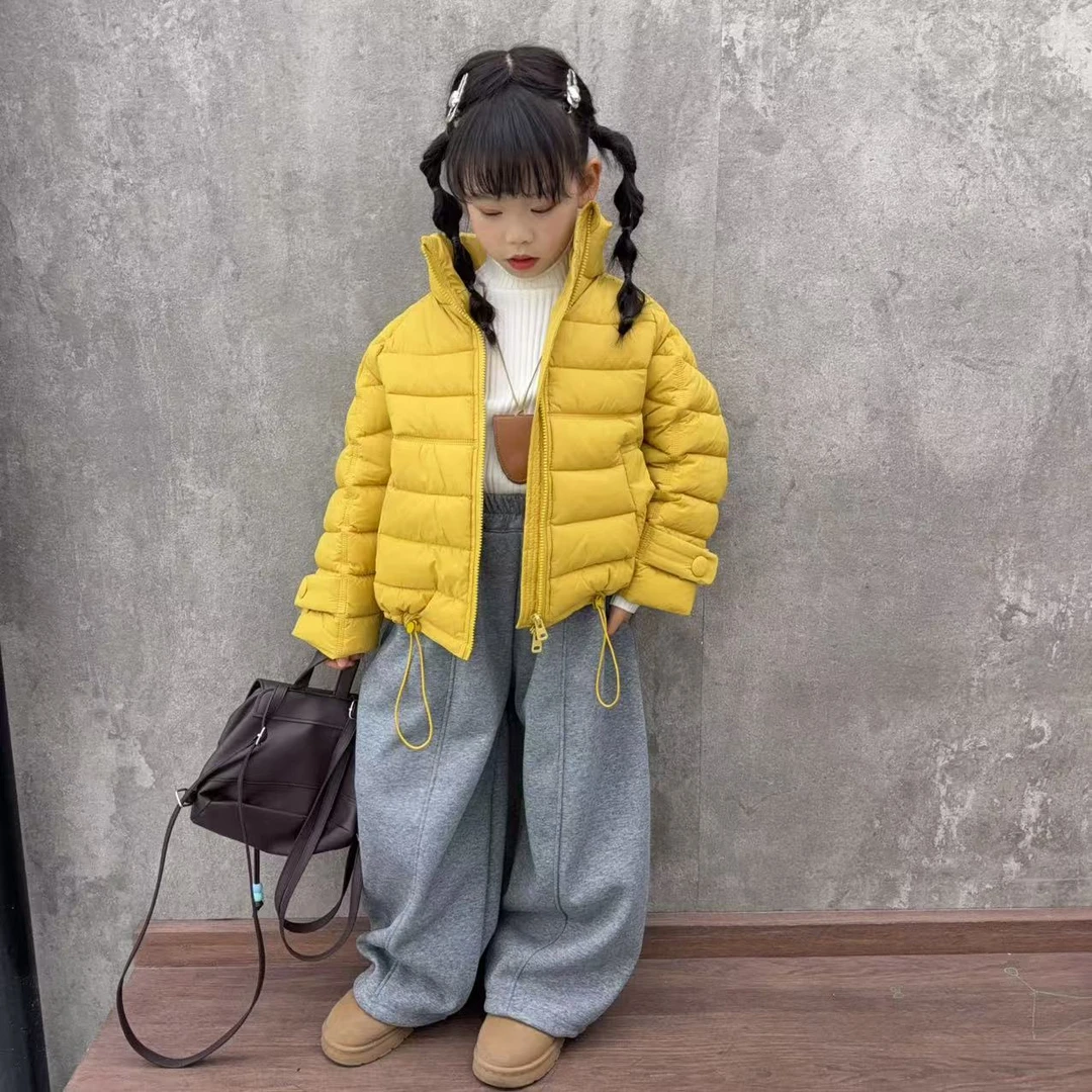 女童冬季新款儿童冬季保暖时髦洋气棉服外套加绒弯刀裤套装新品潮