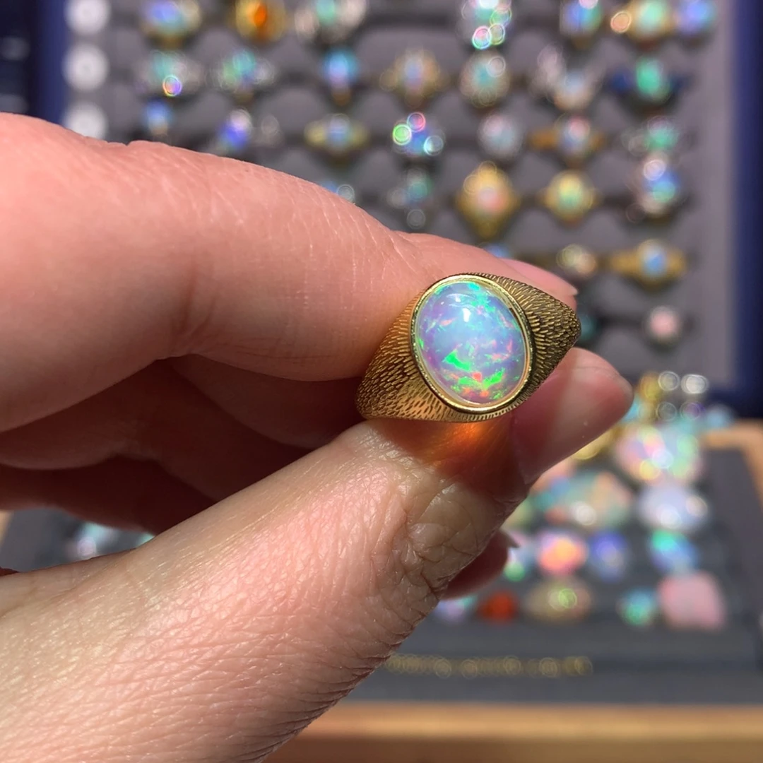 银S925镶嵌欧泊戒指款式