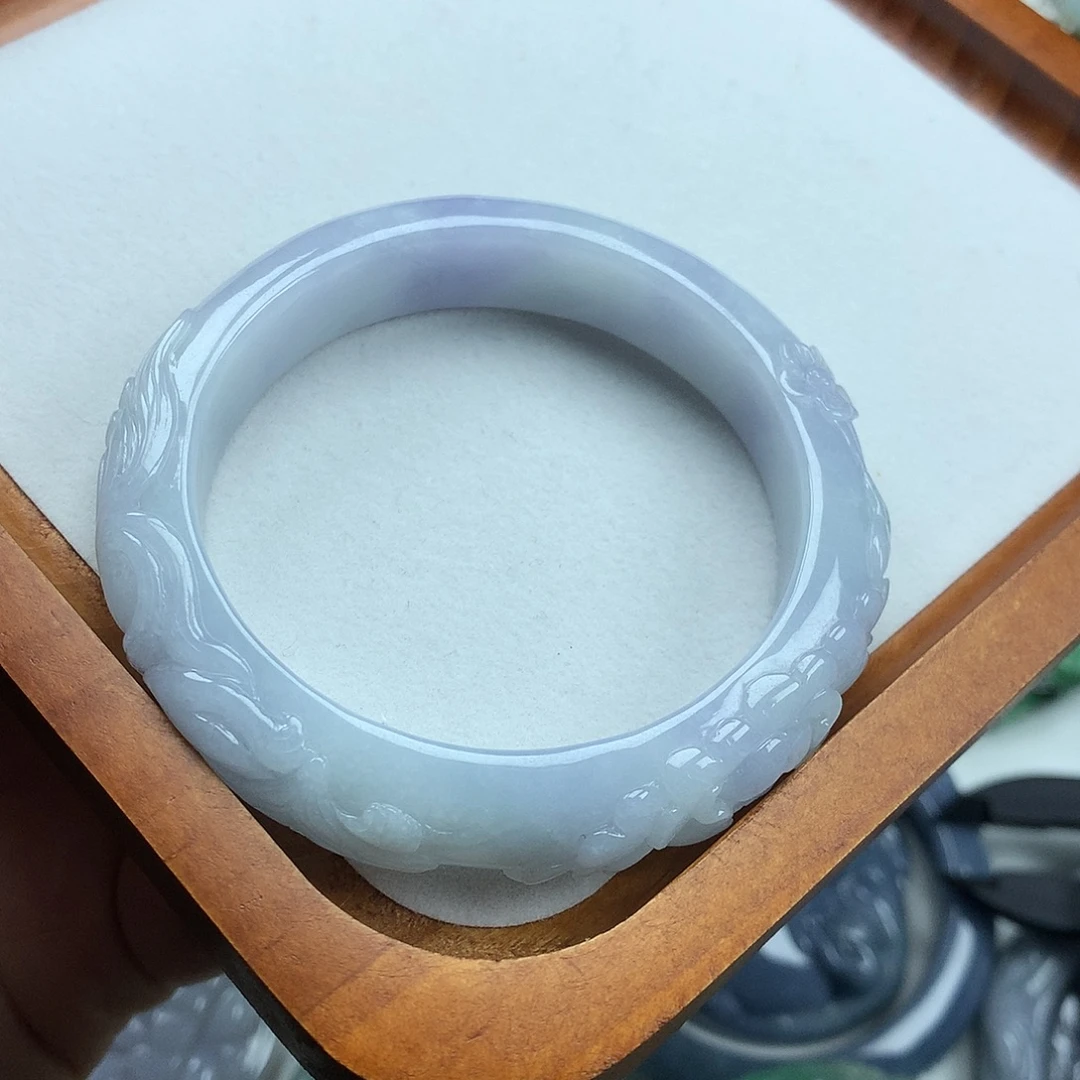 原***疗翡翠未镶嵌手镯天然翡翠54.9