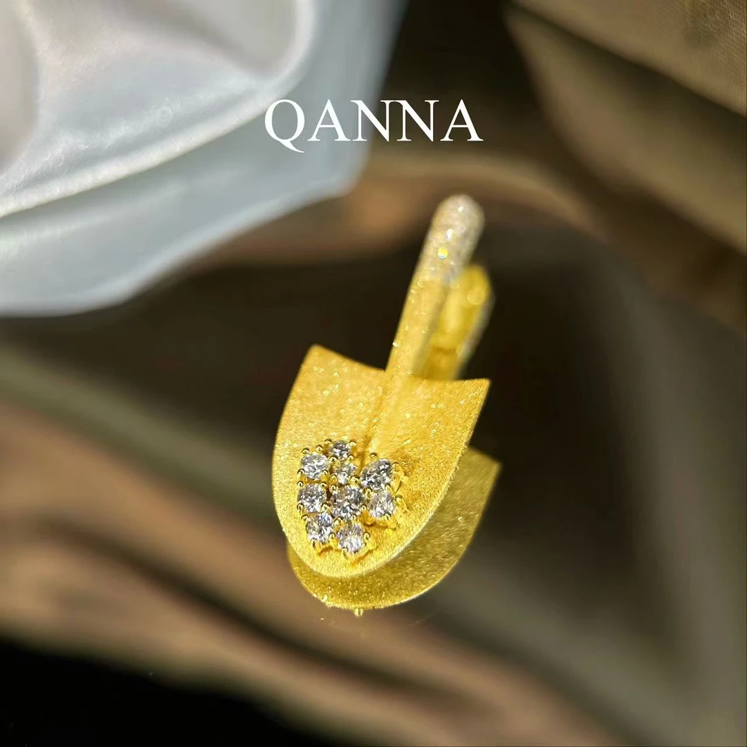 QANNA【金铲子】【金铲铲 日进斗金】轻奢时尚设计钻石吊坠（不含链）AY