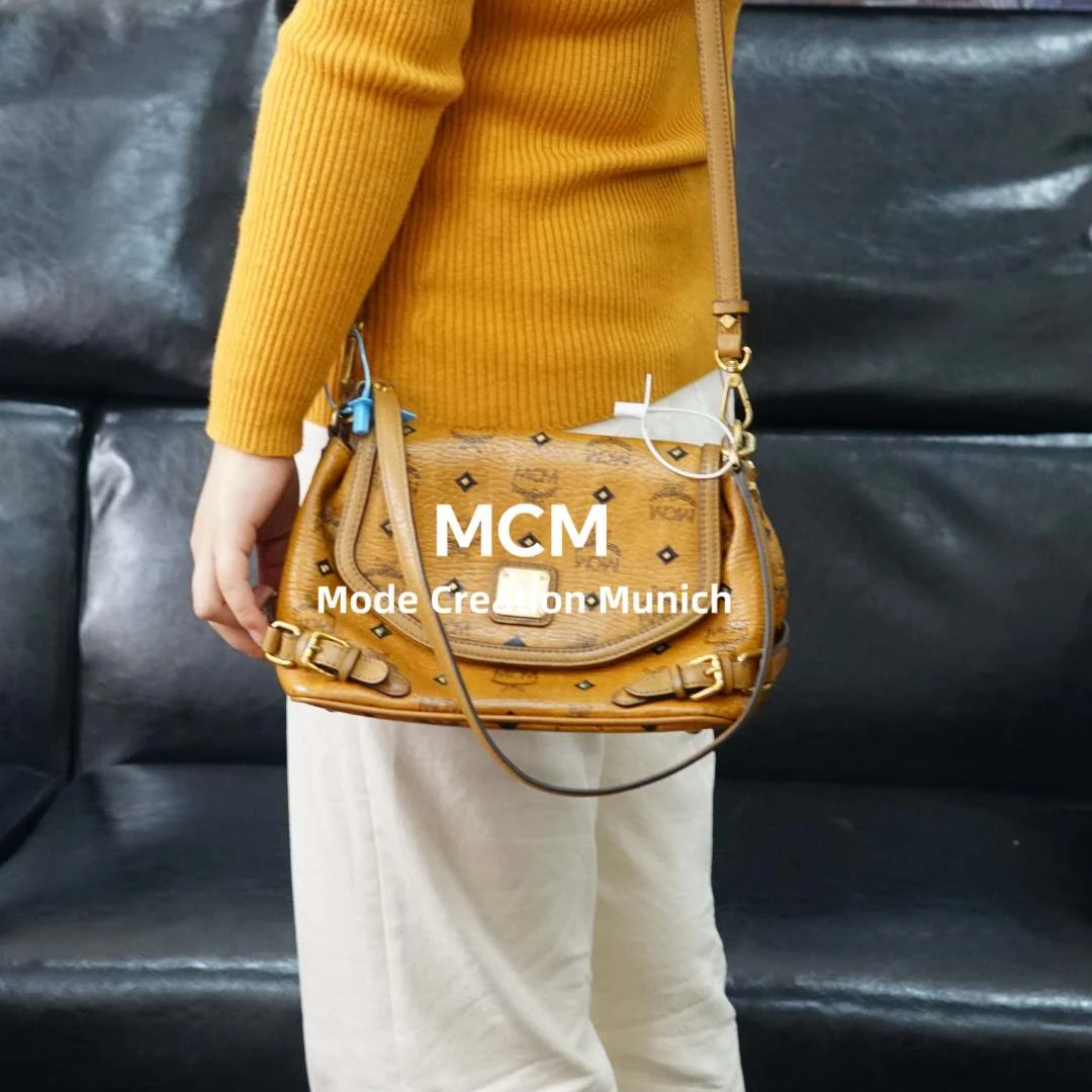 95新 MCM 干邑色斜挎包/f3xs11608018/8018